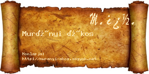 Murányi Ákos névjegykártya